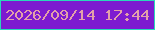 文字の大きさ：1、枠の色：2ad8ba、背景の色：7d1bd0、文字の色：e3a0a9 無料ブログパーツのブログ時計