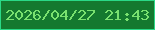 文字の大きさ：3、枠の色：2ad987、背景の色：14792f、文字の色：79e16f 無料ブログパーツのブログ時計