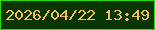文字の大きさ：4、枠の色：2adc0c、背景の色：083500、文字の色：f6bf4b 無料ブログパーツのブログ時計