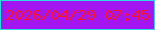 文字の大きさ：5、枠の色：2adcdf、背景の色：a316f1、文字の色：fc142b 無料ブログパーツのブログ時計
