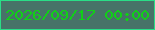 文字の大きさ：5、枠の色：2ade87、背景の色：477368、文字の色：11d017 無料ブログパーツのブログ時計
