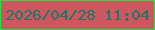 文字の大きさ：2、枠の色：2adf45、背景の色：ce565e、文字の色：1b7868 無料ブログパーツのブログ時計