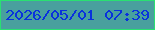 文字の大きさ：4、枠の色：2ae072、背景の色：49a09e、文字の色：0931dd 無料ブログパーツのブログ時計