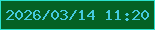 文字の大きさ：2、枠の色：2ae1ce、背景の色：046124、文字の色：45cadf 無料ブログパーツのブログ時計