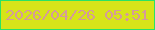 文字の大きさ：2、枠の色：2ae264、背景の色：d7e419、文字の色：d59b9a 無料ブログパーツのブログ時計