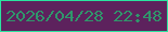 文字の大きさ：1、枠の色：2ae4a0、背景の色：5d225d、文字の色：30966b 無料ブログパーツのブログ時計