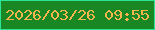 文字の大きさ：2、枠の色：2ae597、背景の色：198824、文字の色：f4b44e 無料ブログパーツのブログ時計