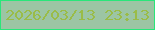 文字の大きさ：2、枠の色：2ae67a、背景の色：9cc5a4、文字の色：9abc48 無料ブログパーツのブログ時計