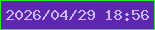 文字の大きさ：4、枠の色：2aec2a、背景の色：5d28af、文字の色：cab9ff 無料ブログパーツのブログ時計