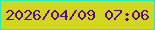 文字の大きさ：1、枠の色：2aecba、背景の色：d2d71d、文字の色：580a88 無料ブログパーツのブログ時計