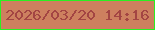 文字の大きさ：3、枠の色：2aef22、背景の色：cd805f、文字の色：a34543 無料ブログパーツのブログ時計