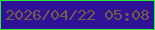 文字の大きさ：5、枠の色：2aef39、背景の色：301296、文字の色：715c45 無料ブログパーツのブログ時計