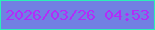 文字の大きさ：4、枠の色：2aefb8、背景の色：7180e3、文字の色：b22cf8 無料ブログパーツのブログ時計