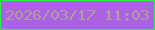 文字の大きさ：1、枠の色：2af14c、背景の色：aa62e2、文字の色：b59d9d 無料ブログパーツのブログ時計