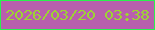 文字の大きさ：5、枠の色：2af14e、背景の色：b85fad、文字の色：9dd333 無料ブログパーツのブログ時計
