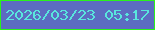 文字の大きさ：5、枠の色：2af21b、背景の色：5c6cc1、文字の色：59e6dd 無料ブログパーツのブログ時計