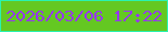 文字の大きさ：5、枠の色：2af2b0、背景の色：64c822、文字の色：9637f1 無料ブログパーツのブログ時計