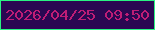 文字の大きさ：5、枠の色：2af382、背景の色：2a0852、文字の色：be1d76 無料ブログパーツのブログ時計