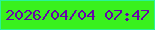 文字の大きさ：4、枠の色：2af399、背景の色：39f11e、文字の色：6605a9 無料ブログパーツのブログ時計