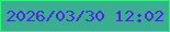 文字の大きさ：4、枠の色：2af678、背景の色：3aaf8f、文字の色：5121f7 無料ブログパーツのブログ時計