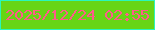 文字の大きさ：4、枠の色：2af6ba、背景の色：67d515、文字の色：ff5c8a 無料ブログパーツのブログ時計