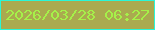 文字の大きさ：4、枠の色：2af6d7、背景の色：aaaa4f、文字の色：a5f149 無料ブログパーツのブログ時計