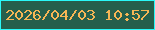 文字の大きさ：4、枠の色：2af8f8、背景の色：255f4c、文字の色：f7b655 無料ブログパーツのブログ時計