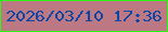 文字の大きさ：1、枠の色：2af918、背景の色：bc7984、文字の色：0a46a5 無料ブログパーツのブログ時計