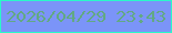 文字の大きさ：5、枠の色：2af9c9、背景の色：7b94f8、文字の色：62a983 無料ブログパーツのブログ時計