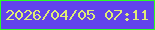 文字の大きさ：4、枠の色：2afe23、背景の色：6243eb、文字の色：dfed76 無料ブログパーツのブログ時計