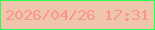 文字の大きさ：2、枠の色：2afe4e、背景の色：f0c5ae、文字の色：f99688 無料ブログパーツのブログ時計