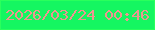 文字の大きさ：3、枠の色：2aff5c、背景の色：15f661、文字の色：ee9690 無料ブログパーツのブログ時計