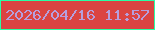文字の大きさ：3、枠の色：2affa5、背景の色：db4442、文字の色：b69fde 無料ブログパーツのブログ時計