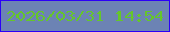 文字の大きさ：1、枠の色：2b00f8、背景の色：6c83b4、文字の色：65c62a 無料ブログパーツのブログ時計