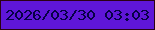 文字の大きさ：2、枠の色：2b0114、背景の色：5f16d8、文字の色：070147 無料ブログパーツのブログ時計
