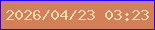 文字の大きさ：1、枠の色：2b01f3、背景の色：d27f5a、文字の色：fddbaf 無料ブログパーツのブログ時計