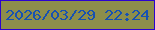 文字の大きさ：3、枠の色：2b03d0、背景の色：8d8e4b、文字の色：1651b2 無料ブログパーツのブログ時計