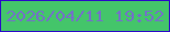 文字の大きさ：5、枠の色：2b09c9、背景の色：44c56a、文字の色：7272c6 無料ブログパーツのブログ時計