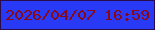 文字の大きさ：2、枠の色：2b0c4b、背景の色：283af6、文字の色：8a0814 無料ブログパーツのブログ時計