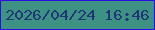 文字の大きさ：4、枠の色：2b0ce5、背景の色：3d9283、文字の色：213678 無料ブログパーツのブログ時計