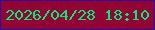 文字の大きさ：4、枠の色：2b0da1、背景の色：920434、文字の色：05ea7b 無料ブログパーツのブログ時計