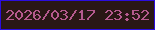 文字の大きさ：2、枠の色：2b0ddd、背景の色：291715、文字の色：b55a8e 無料ブログパーツのブログ時計
