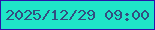 文字の大きさ：4、枠の色：2b14aa、背景の色：1fe5c8、文字の色：334e81 無料ブログパーツのブログ時計