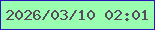 文字の大きさ：5、枠の色：2b14bc、背景の色：99feb0、文字の色：574960 無料ブログパーツのブログ時計