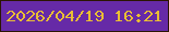 文字の大きさ：2、枠の色：2b1503、背景の色：662aa7、文字の色：e9be34 無料ブログパーツのブログ時計
