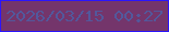 文字の大きさ：2、枠の色：2b15fc、背景の色：74356b、文字の色：52589c 無料ブログパーツのブログ時計