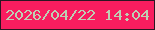 文字の大きさ：4、枠の色：2b1622、背景の色：f91d5f、文字の色：becfb3 無料ブログパーツのブログ時計