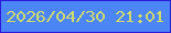 文字の大きさ：2、枠の色：2b1ad9、背景の色：4c85f6、文字の色：cedb6c 無料ブログパーツのブログ時計