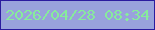 文字の大きさ：1、枠の色：2b1b9f、背景の色：99a2dc、文字の色：87eb9c 無料ブログパーツのブログ時計