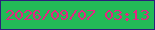 文字の大きさ：4、枠の色：2b1f7b、背景の色：23bb57、文字の色：e52582 無料ブログパーツのブログ時計